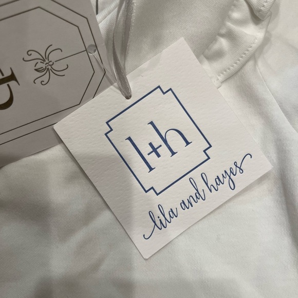 NWT Lila and Hayes Emily Shirt, Ruffle Peter Pan Collar Short Sleeve Shirt - Picture 4 of 6